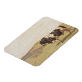 スイスの風景の中の牛（Ferdinand Hodler著） マグネット (左側)