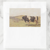 スイスの風景の中の牛（Ferdinand Hodler著） 長方形シール (バッグ)