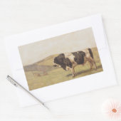 スイスの風景の中の牛（Ferdinand Hodler著） 長方形シール (封筒)