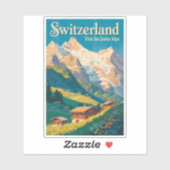 スイスの風景イラスト旅行アート シール (シート)