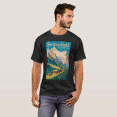 スイスの風景イラスト旅行アート Tシャツ (正面フル)