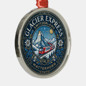 スイスの Glacier Express とマッターホルン メタルオーナメント (右)
