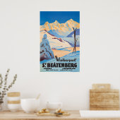 スイスのBeatenbergのウィンタースポーツ ヴィンテージ ポスター (キッチン)