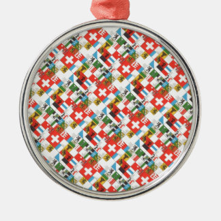 スイスのcantonial旗 メタルオーナメント