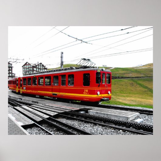 スイスのJungfraubahn列車 ポスター (正面)