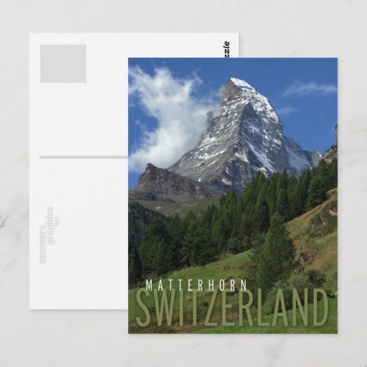 スイスのmatterhorn ポストカード (正面/裏面)