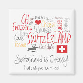 スイスは安い:フォンデュ愛好家のために! マグネット (正面)