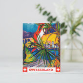 スイスを列車で、ヴィンテージ旅行 ポストカード (スタンド正面)