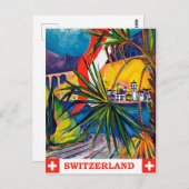 スイスを列車で、ヴィンテージ旅行 ポストカード (正面/裏面)