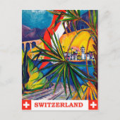 スイスを列車で、ヴィンテージ旅行 ポストカード (正面)