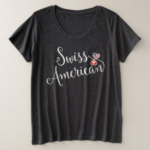 スイスアメリカントライトハート プラスサイズTシャツ