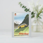 スイスアルパインバスヴィンテージ旅行 ポストカード (スタンド正面)
