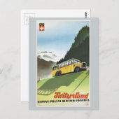 スイスアルパインバスヴィンテージ旅行 ポストカード (正面/裏面)