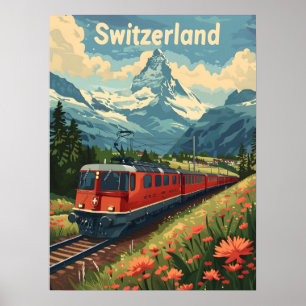 スイスアルパイン鉄道旅行 ポスター