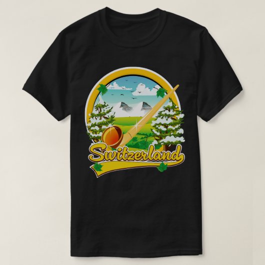 スイスアルフォーン旅行 Tシャツ (デザイン正面)
