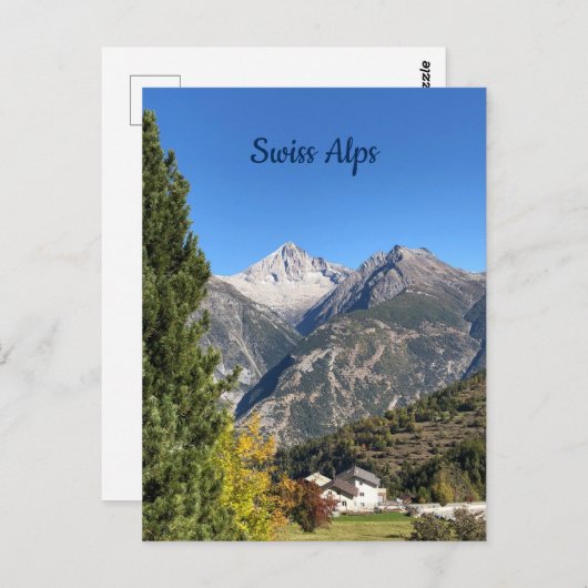 スイスアルプスのはがき ポストカード (正面/裏面)