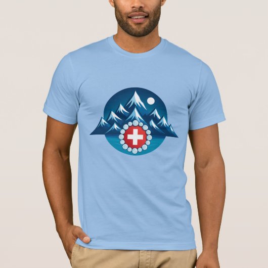 スイスアルプスのイラスト Tシャツ (正面)