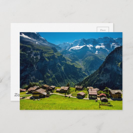 スイスアルプスのジンメルヴァルト – スイス ポストカード (正面/裏面)