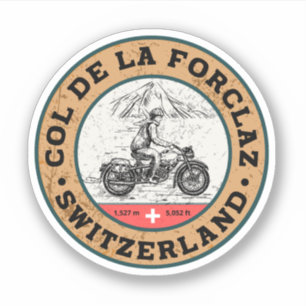 スイスアルプスのモーターサイクルギフト コル・ド・ラ・フォルクラ シール