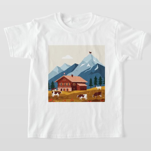 スイスアルプスの風景 Tシャツ (レイダウン)