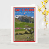 スイスアルプスを列車で通過 カード (黄色い花)