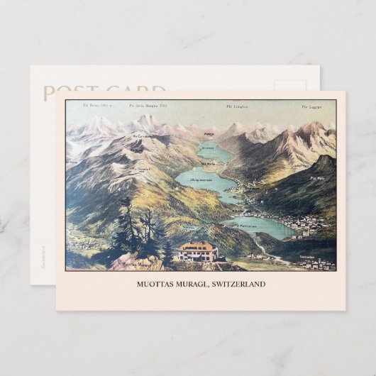 スイスアルプスビュームオッタスムラグル空白のヴィンテージ ポストカード (正面/裏面)
