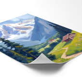 スイスアルプスマウンテンヒルサイドスイストラベル ポスター (角)