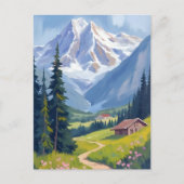 スイスアルプスマウンテンヒルサイドスイストラベル ポストカード (正面)