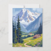 スイスアルプス山岳斜面スイスカード (正面)