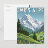 スイスアルプス旅行 ポストカード (正面/裏面)