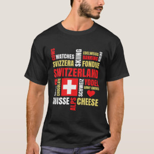 スイスアルプス牛フォンデュ・チーズスキースイスL Tシャツ