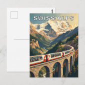 スイスアルプス スイス ヴィンテージ 旅行 電車 ポストカード (正面/裏面)
