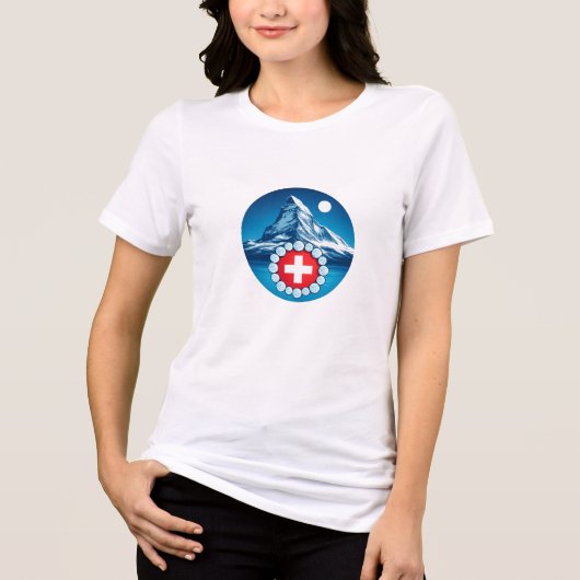 スイスアルプス - マッターホルン トライブレンドTシャツ (正面)