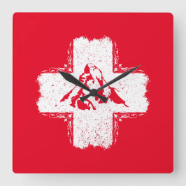 スイスアルプスMatterhorn – スイス スクエア壁時計