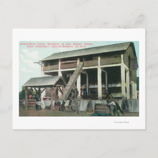 スイスイタリアン植民地ブランデー蒸留所 ポストカード (正面)