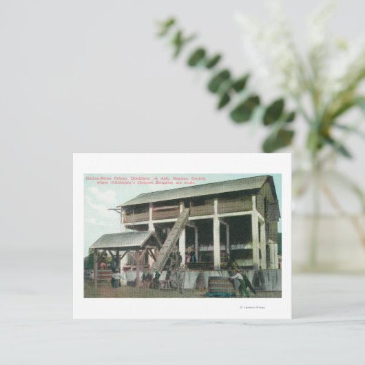 スイスイタリアン植民地ブランデー蒸留所 ポストカード (スタンド正面)