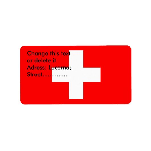スイスカスタム国旗が貼付された国ラベル ラベル (正面)
