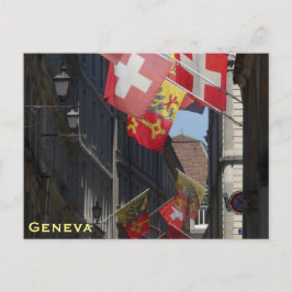 スイスカラフルジュネーブの国旗 ポストカード