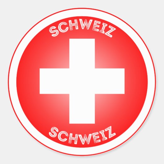 スイスクロスシュワイズ円の形 ラウンドシール (正面)