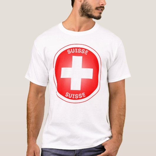 スイスクロス スイス 円形デザイン Tシャツ (正面)