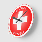 スイスクロス スヴィッツェラ サークル型 ラウンド壁時計 (傾斜)