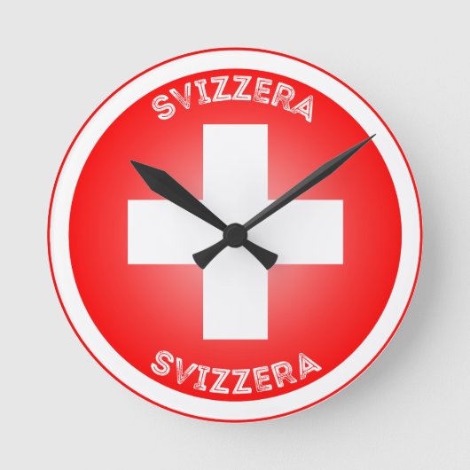 スイスクロス スヴィッツェラ サークル型 ラウンド壁時計 (正面)