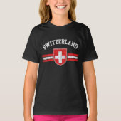 スイスグランジ擦り切れた国旗のTシャツを見る Tシャツ (正面)