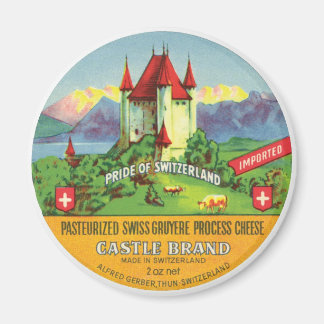 スイスグルイエールチーズスイス城の輸入品 マグネット