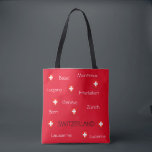 スイスコートオブアームズ文字 トートバッグ<br><div class="desc">スイスバッグスイスの紋章と場所の文字。スイスのお土産。</div>