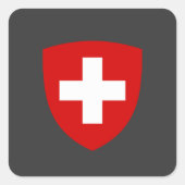 スイスコートオブアームズ – スイスのお土産 スクエアシール (正面)