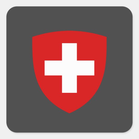 スイスコートオブアームズ – スイスのお土産 スクエアシール (正面)