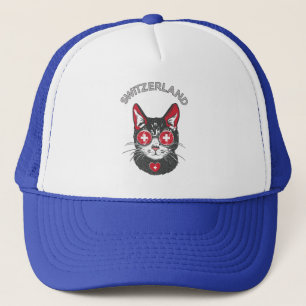 スイスサッカーキャットマスコットスイスファン国旗 キャップ