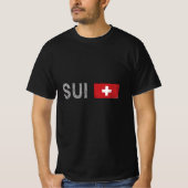 スイスサッカーファンのスイス国旗 Tシャツ (正面)