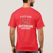 スイスサッカー国家の旗の伝統 Tシャツ (裏面)